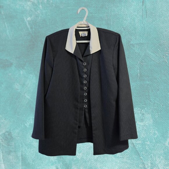 Vintage Panache Canada Black & White Blazer – Power Dressing Vibes - Picture 1 of 8